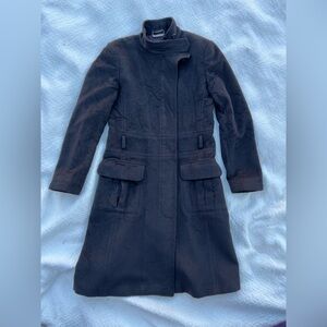 SPORTMAX Max Mara Italian Wool & Cashmere Longline Zip Coat - Brown